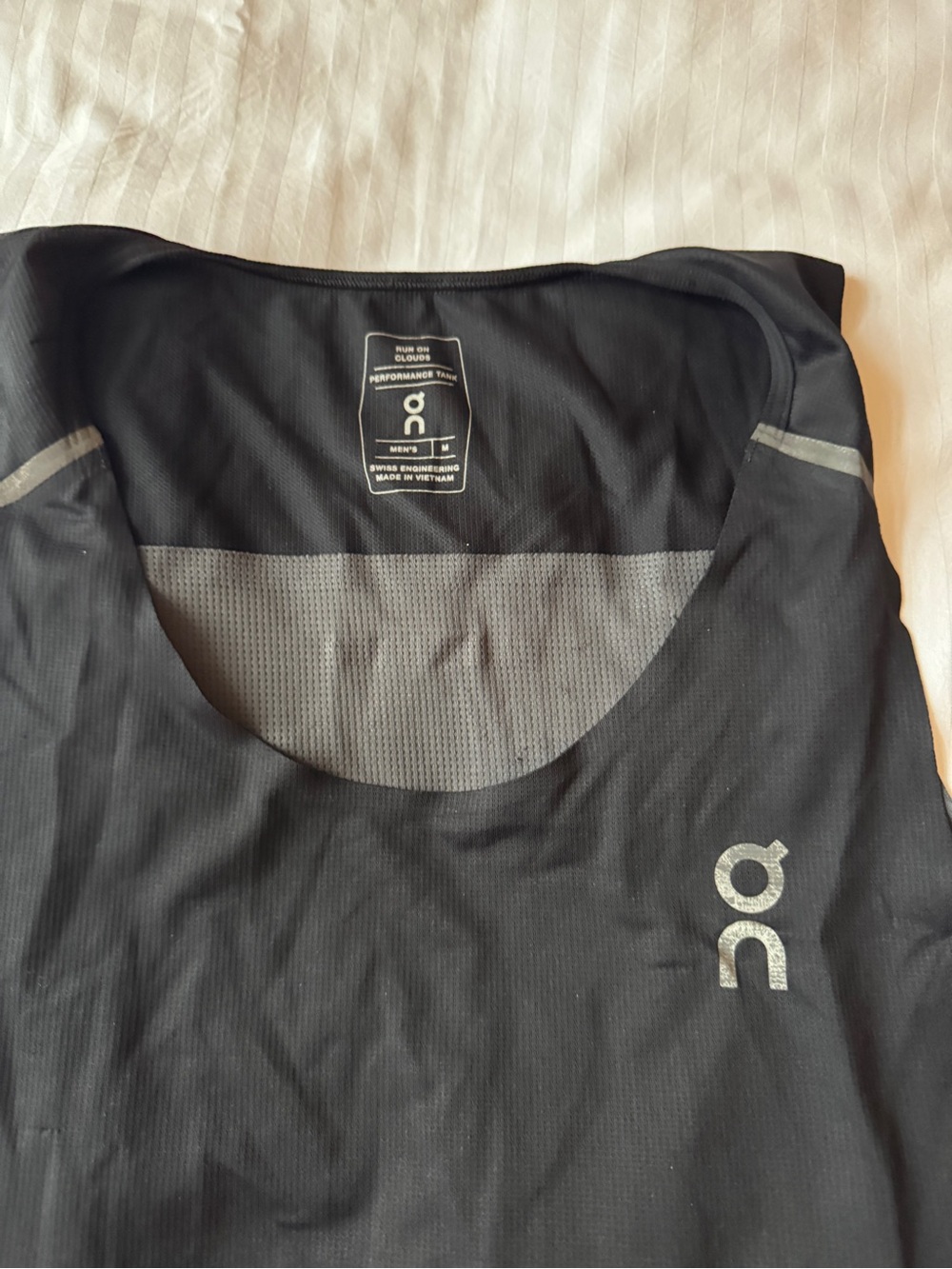 On Running Black and Gray Men's Performance Tank